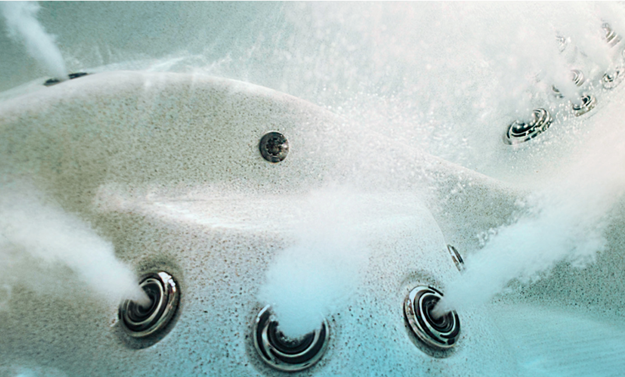 Onderwaterbeeld van de jets in een bubbelbad